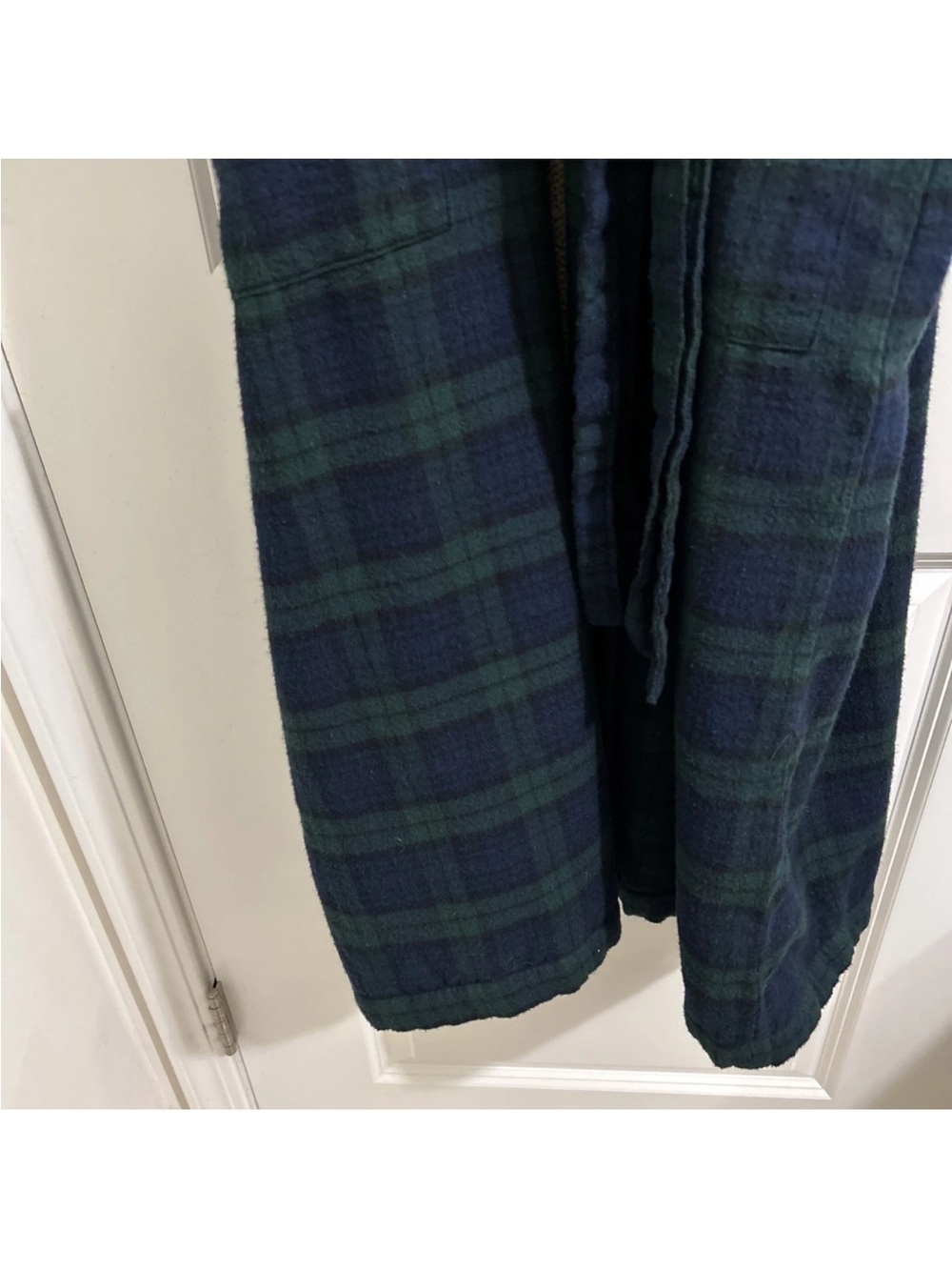 L.L. Bean Men’s Scotch Plaid Flannel Robe Sherpa Lined Size XL Tall - Picture 4 of 15